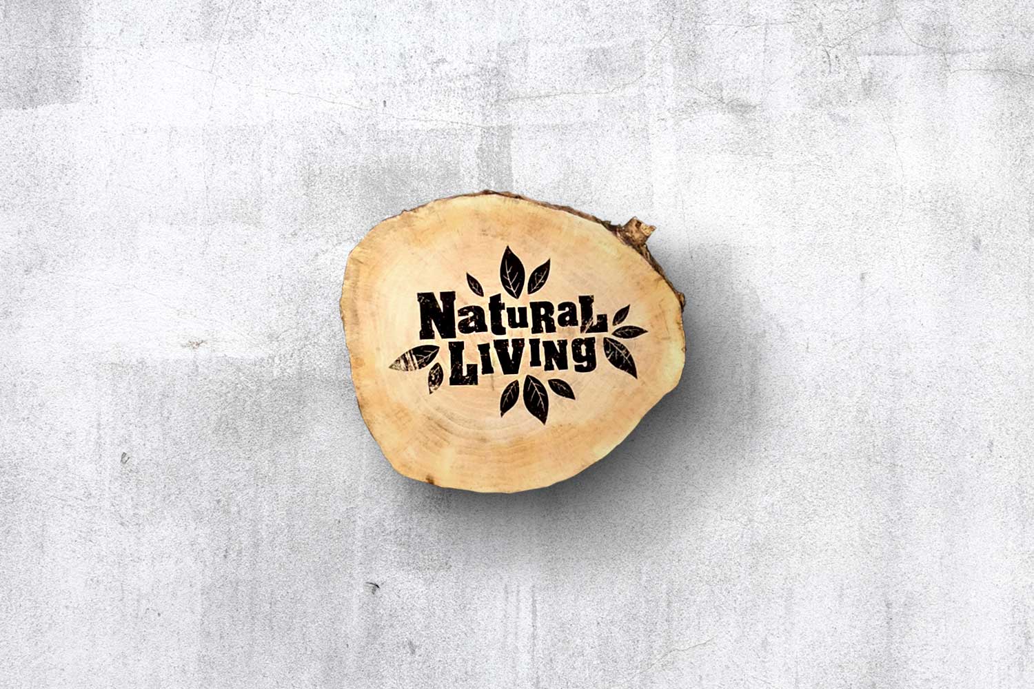 Houten schijf met logo Natural Living